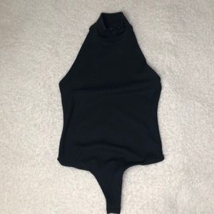 Victoria’s Secret Spirt Black Ribbed Bodysuit NWT